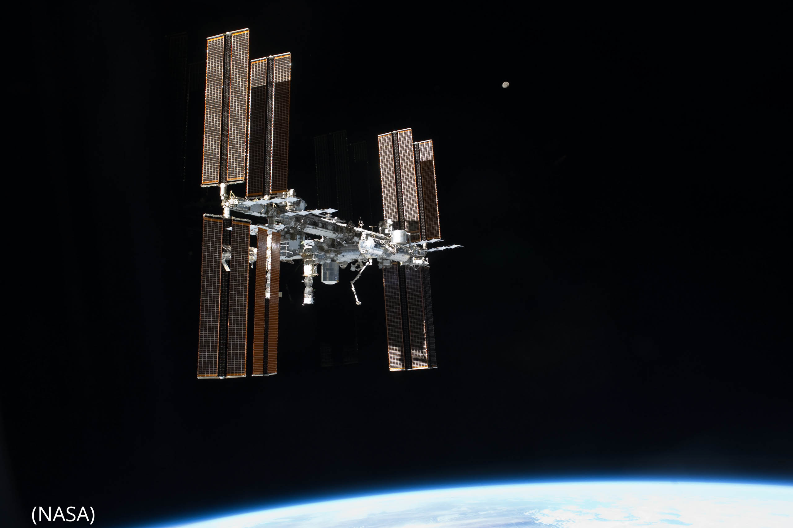 International Space Station, with Earth below (NASA)