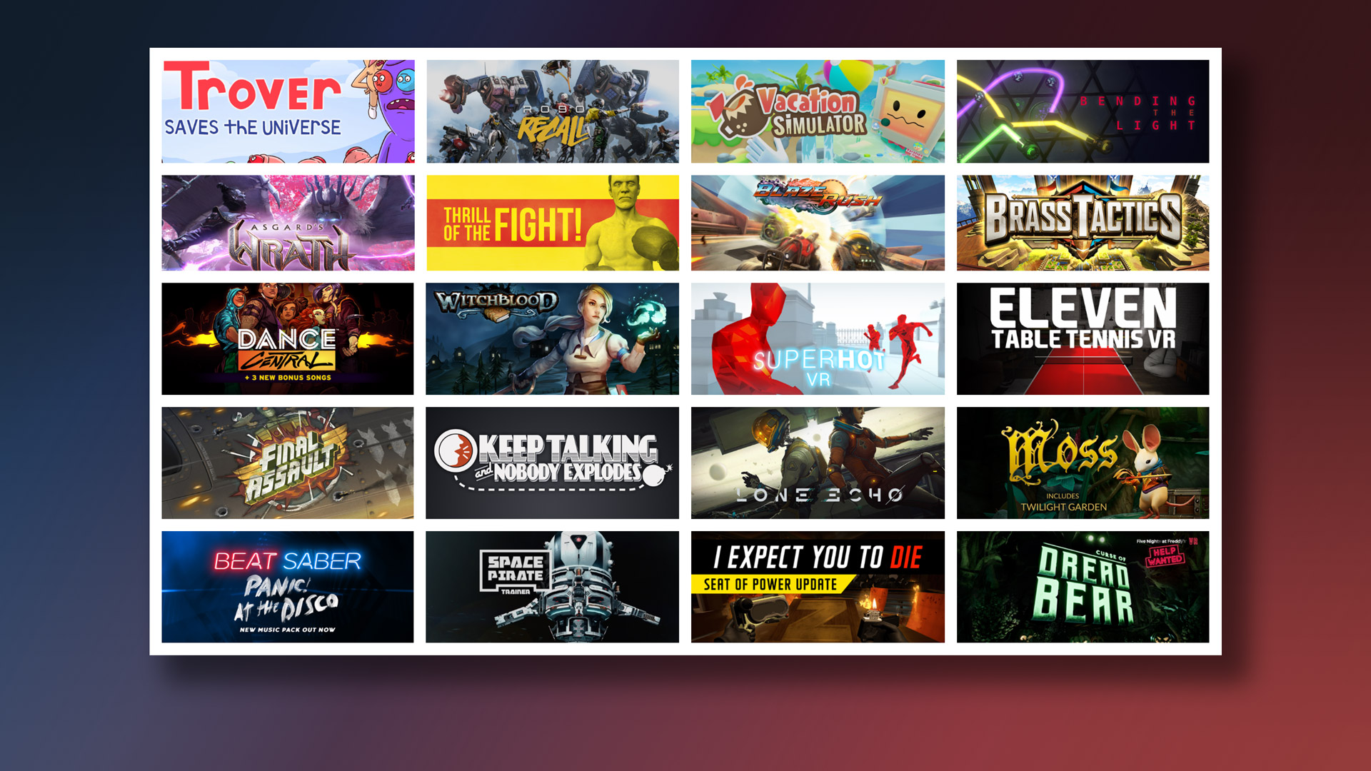 The Top 20 Best Rated and Most Rated Rift Games & Apps